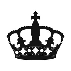 Golden royal crown icon isolated on white background, a luxurious symbol of king and queen silhouette vector © Sharif