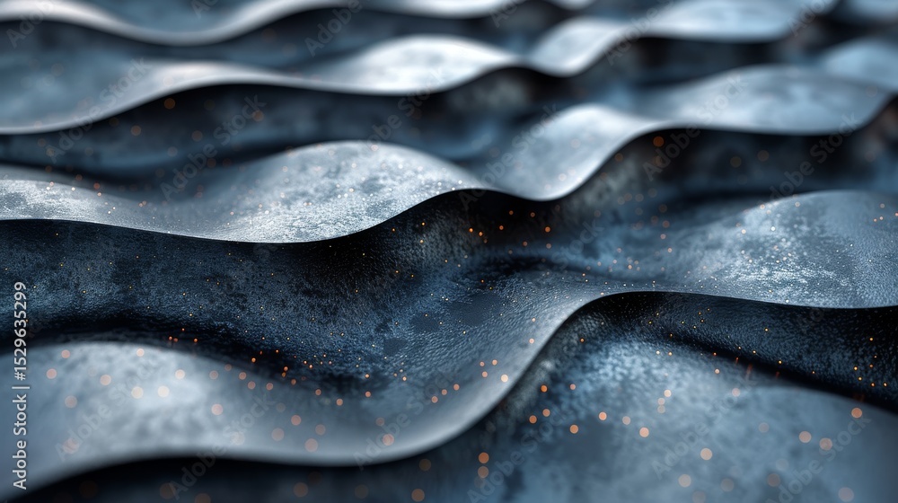 Aufkleber this image presents a stunning metallic surface with waves, creating a sense of depth and movement, 