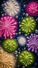 Abstract Colorful Circles Pattern Texture Background