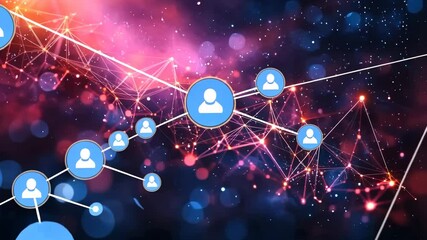 Dynamic digital network connections illustrating social media and communication technology - Powered by Adobe