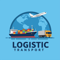 Illustration graphic design of express logistic transportation concept logo design template