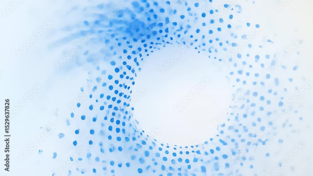 Poster abstract background with blue dots in circular pattern on white light background futuristic design w