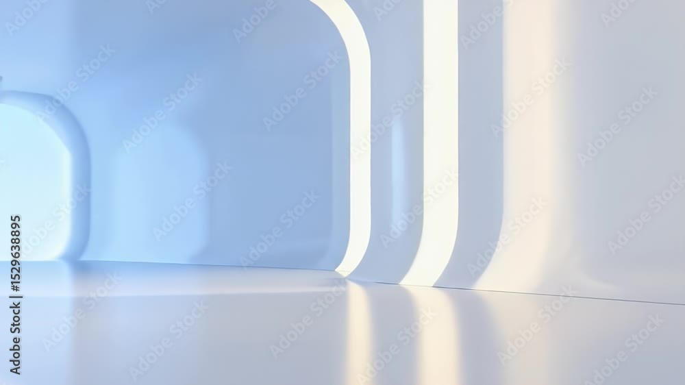 Poster minimalist white architecture with smooth surfaces abstract background interior design with natural 