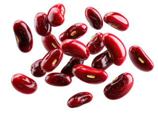 Crimson Jewels: A close-up view showcases a collection of vibrant, uncooked red kidney beans, ready for culinary creations. 