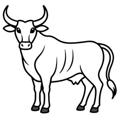 Bull line art vector