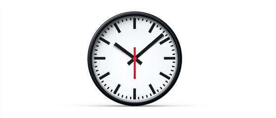 A simple wall clock with a black frame and white face showing the time ten past ten o'clock