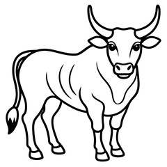 Bull line art vector
