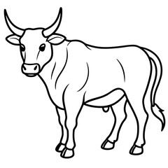 Bull line art vector
