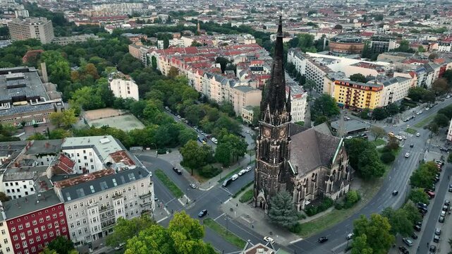 Establishing Aerial View Shot of Berlin, Germany