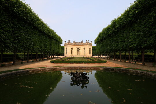 Versailles, France - June 3, 2025.View on the garden of the Petit Trianon located on the grounds of the Palace of Versailles