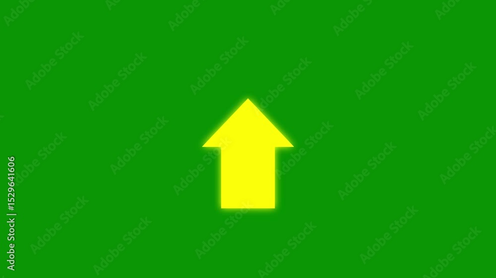 Poster up arrow animation on green background. direction arrow icon motion. up arrow isolated. swipe up poi