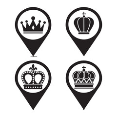 Set of black silhouette location vector collection