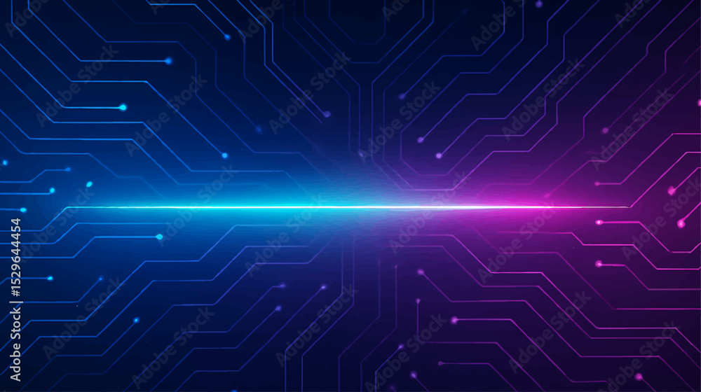 Poster abstract blue circuit board design featuring intricate computer technology and electronic components