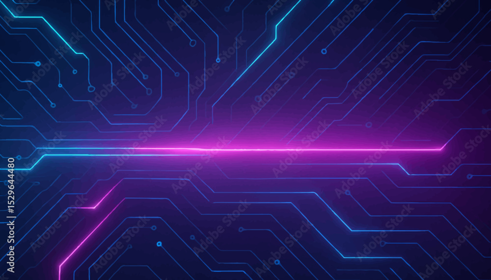 Poster abstract blue circuit board design featuring intricate computer technology and electronic components