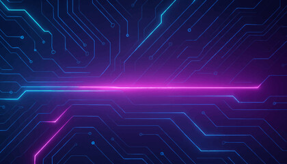 Abstract blue circuit board design featuring intricate computer technology and electronic components