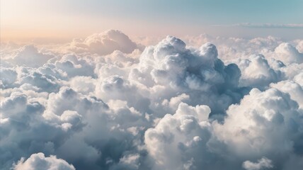 3D Abstract AI Clouds with Soft Color Gradient and Shadow