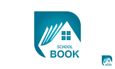 School Book Logo Design Template.