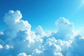 Vast expanse of azure, scattered cumulus clouds Ideal backdrop , photography, azure, day