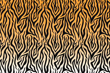 Seamless vertical tiger-stripe pattern with vivid orange ground and deep-black lines. Ideal for apparel, packaging, and eye-catching digital backdrops.
