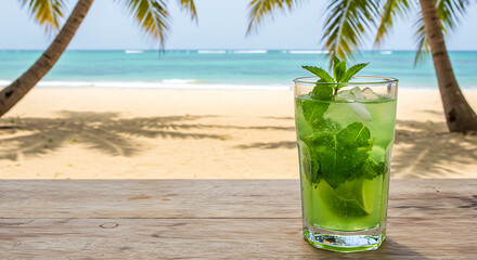 Invigorating Summer Cocktail Enjoyed on a Pristine Beach