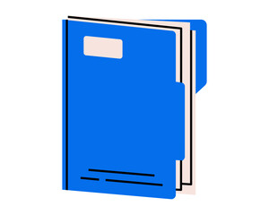 Hand drawn cute illustration of folder with documents. Flat vector corporate file archive doodle. Planning or time management icon. Paper office data. Backup or system organizer. Isolated.