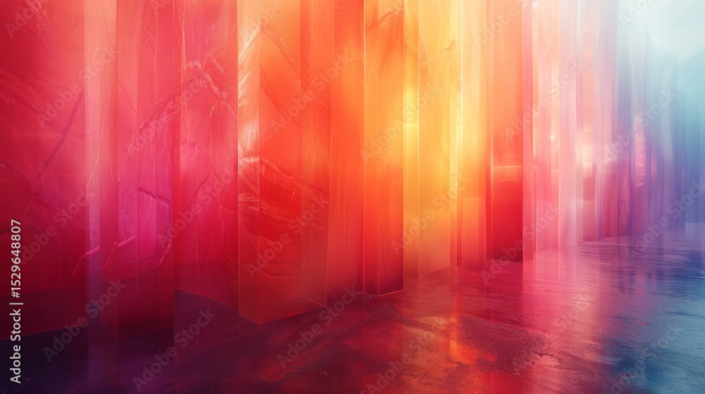 Aufkleber an enchanting abstract representation features radiant colors and fluid shapes, capturing the essenc