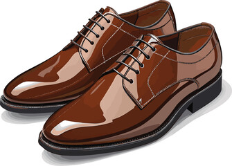 Classic brown leather dress shoes for men, stylish and ready to wear