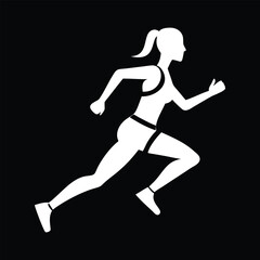 running woman vector silhouette