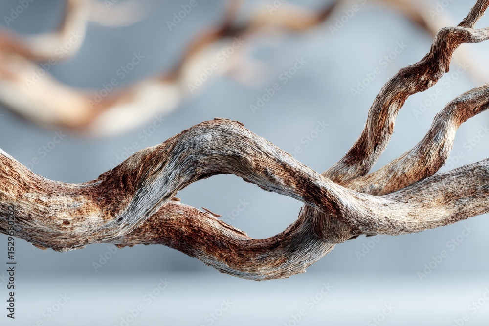 Poster intertwined branches against soft background, symbolizing connection and growth in business and pers