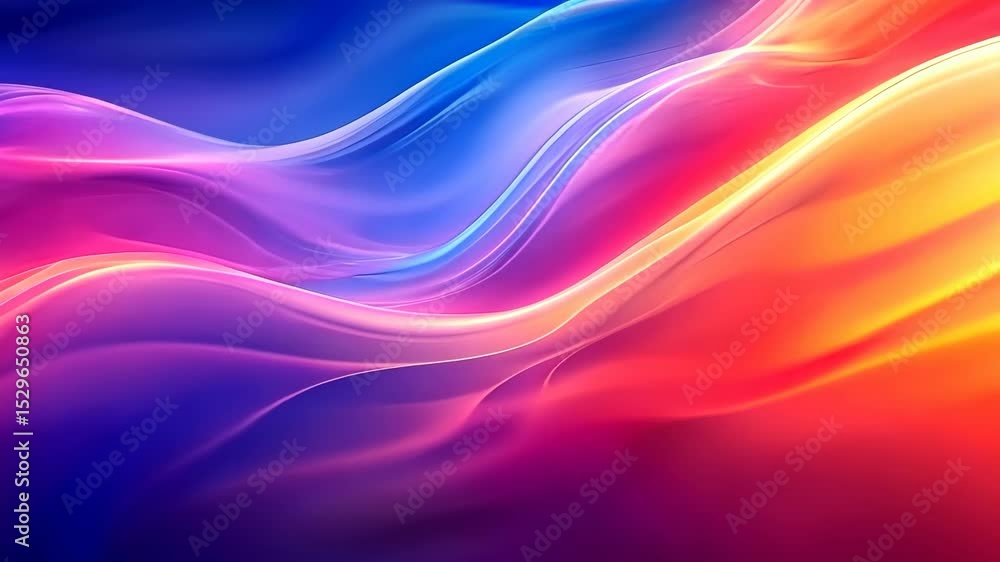 Poster vibrant abstract colorful light waves with dynamic flow and motion