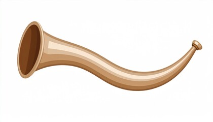 Fototapeta premium Antique Horn Isolated: An evocative vector art piece, brimming with historical charm