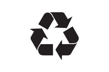 Recyclable silhouette vector with white background