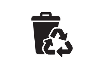 Obraz premium Reduce waste silhouette vector with white background