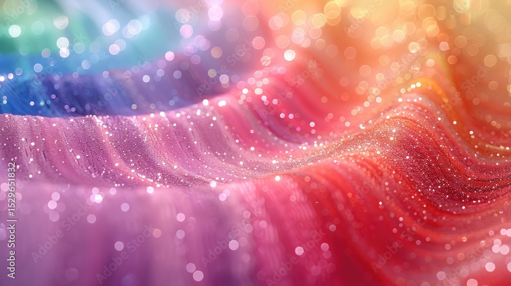 Poster a pastel rainbow gradient with soft glitter overlay, creating a joyful and lighthearted new year 202