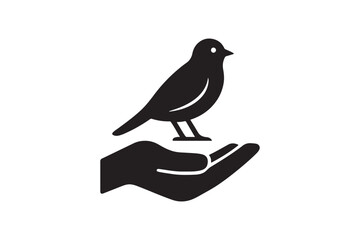 Wildlife conservation silhouette vector with white background