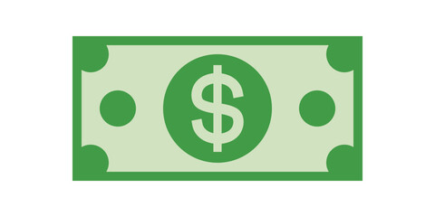 Isolated dollar money or banknotes illustration vector design. Green color.