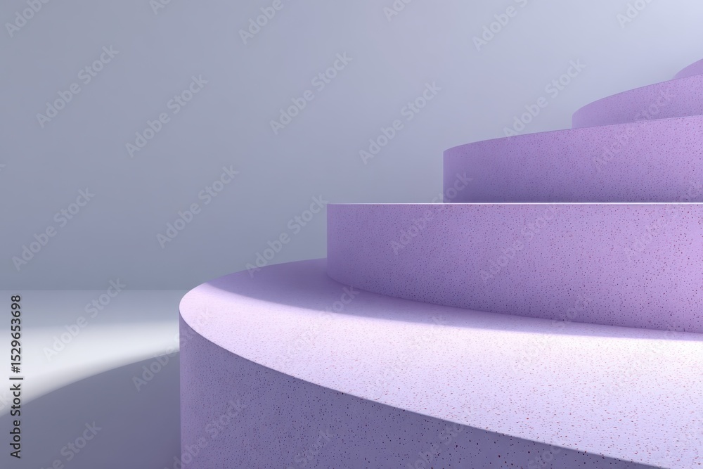 Aufkleber minimalist lavender steps ascending in soft light, suggesting growth and career advancement, perfect