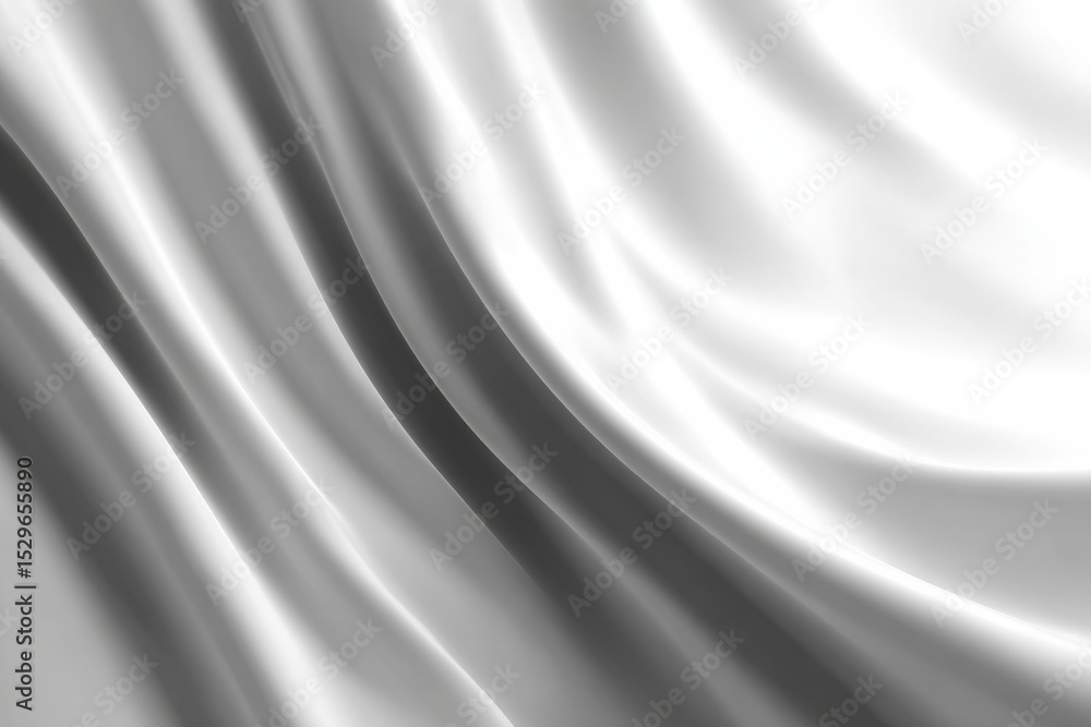 Poster elegant white satin fabric draping and flowing, representing luxury lifestyle and smooth texture for