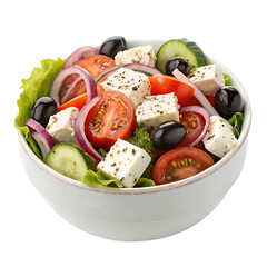  Greek salad bowl isolated on a transparent background