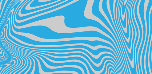 Abstract blue waves background retro 60s, 70s. Vector illustration