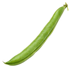 A green bean isolated on a transparent background