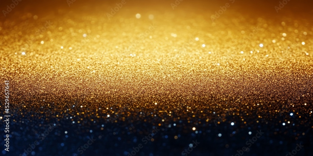 Wall mural golden glitter sparkle abstract background with shiny glamour and luxurious metallic surface texture