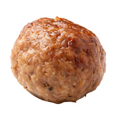 A meatball single cooked isolated on a transparent background