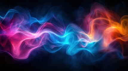 Abstract swirling, vibrant colors of smoke