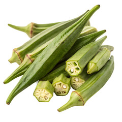  Okra isolated on a transparent background