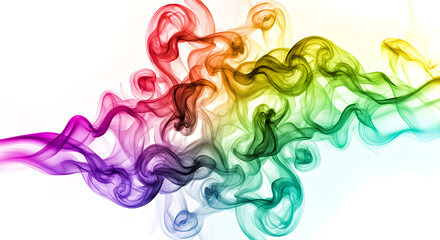 Vibrant Rainbow Smoke Swirls: Abstract Fluid Art, Ethereal Motion & Colorful Background
