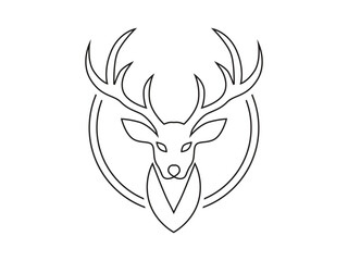minimalist silhouette deer head symbol, for logo and icon