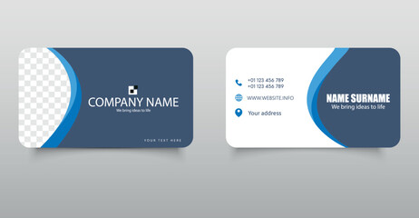 Business card design. Card Template with Modern Wave Design. Vector graphics.
