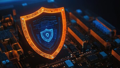 Smart microchip background on a motherboard closeup technology
5