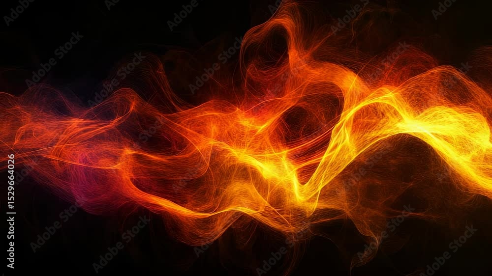 Poster abstract fire energy wave flowing animation in a seamless loop background